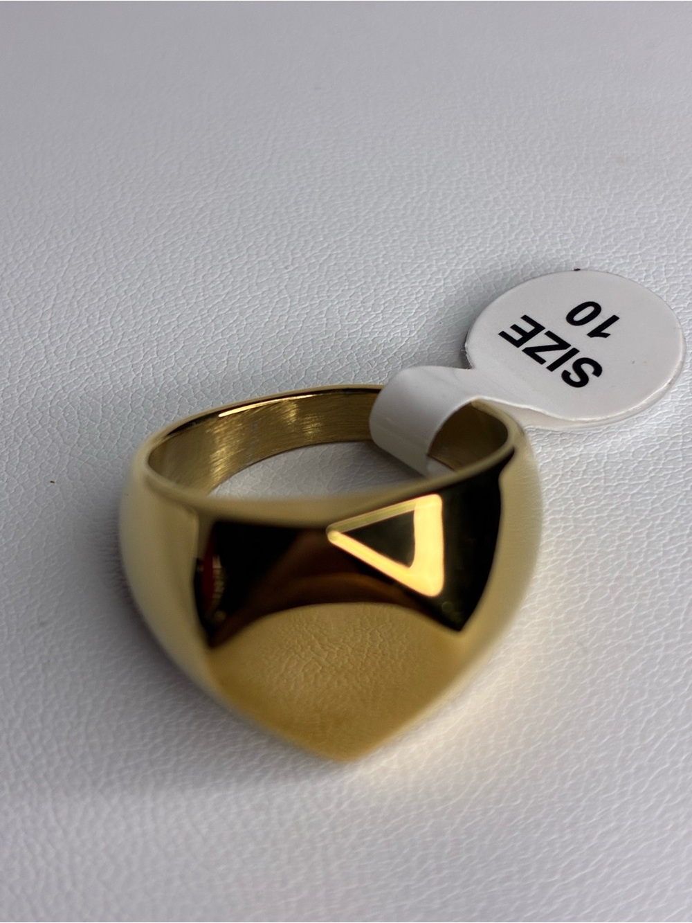 Gold Shield Dome Ring - Women Jewelry